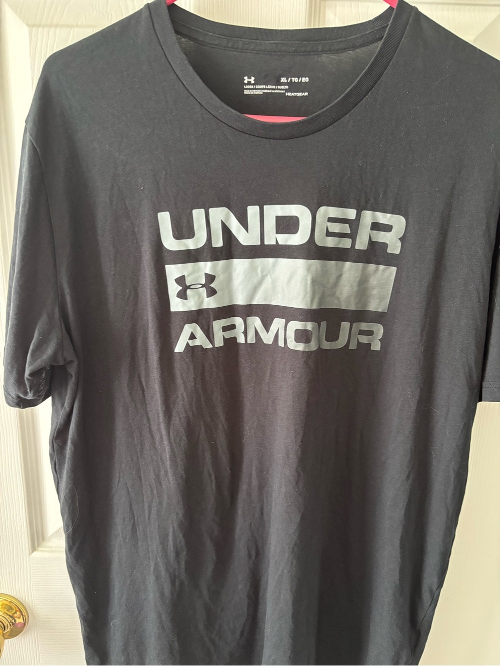 Under Armour Black Short-Sleeve Logo Tee with Silver Graphic